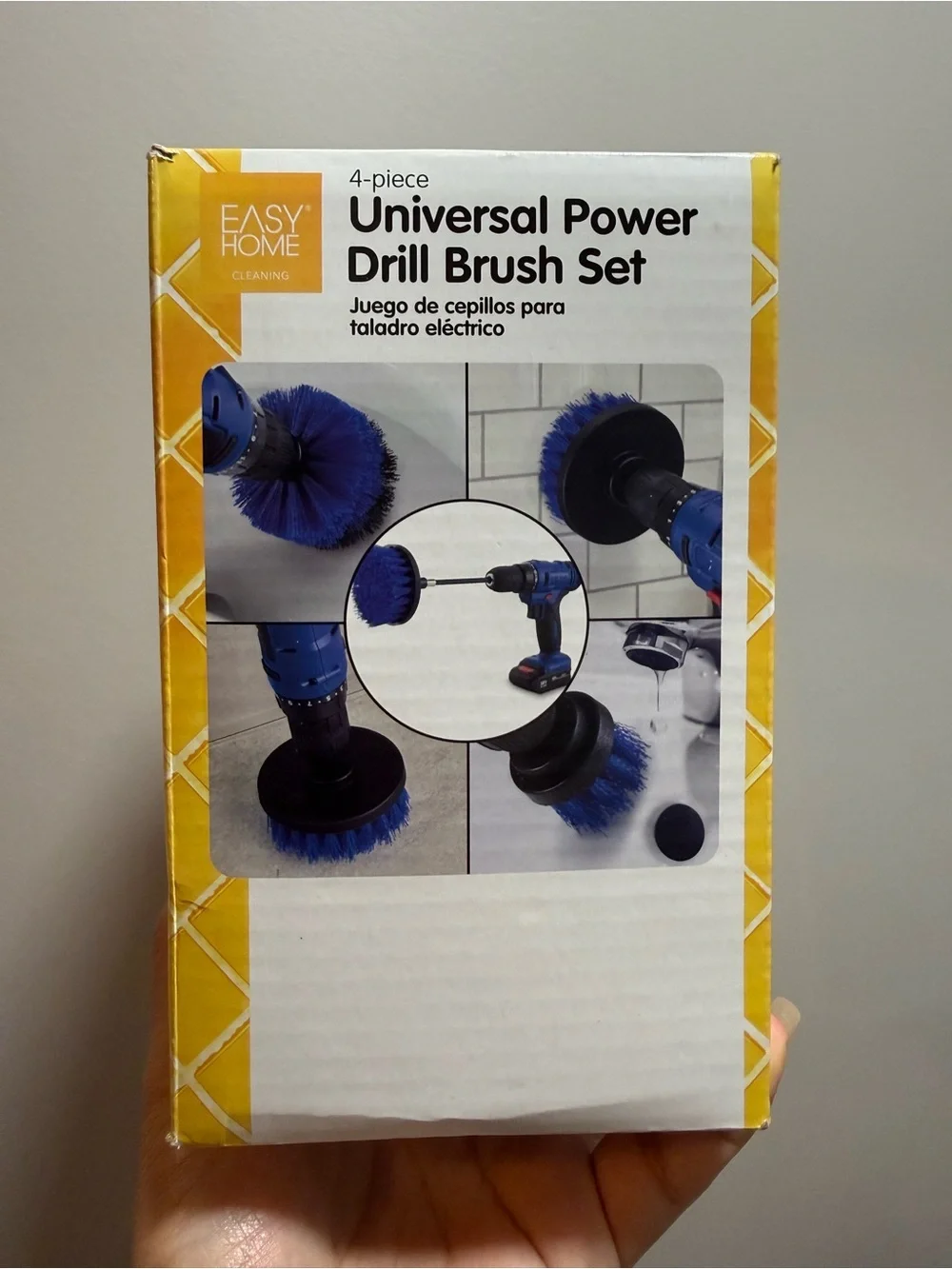 NEW Easy Home Universal Cleaning Power Drill Brush 4 Piece Set